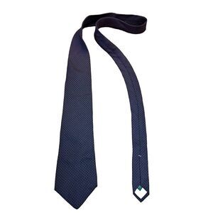 DAKS London Neck Tie Men's Dk Blue Polka Dot Luxury Classic Business 100% Silk